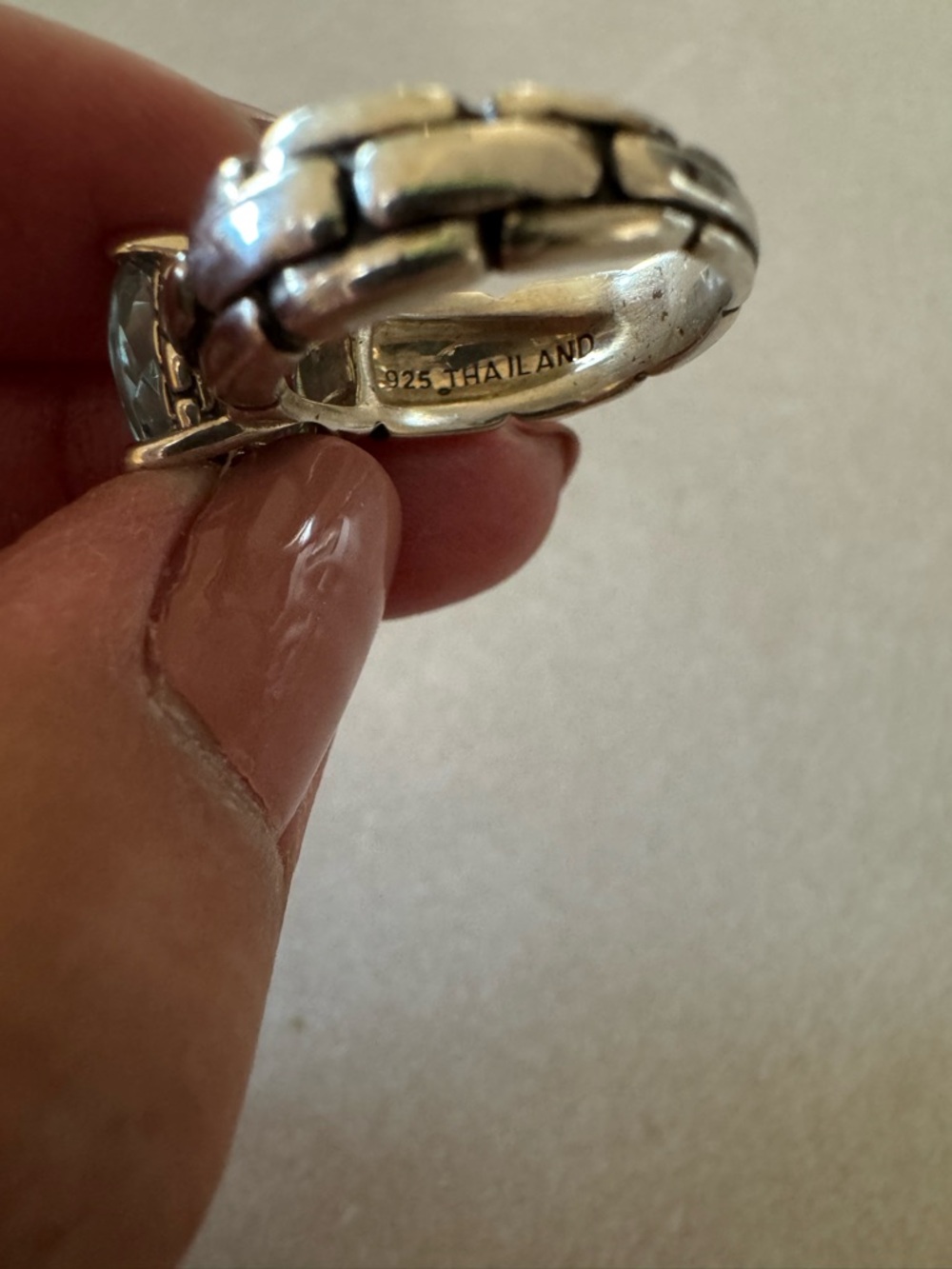 Jai by John Hardy Silver Ring with a Cushion Cut Topaz - Picture 5 of 6